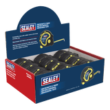 Sealey AK98912 Rubber Tape Measure 5m(16ft) x 19mm Metric/Imperial Display Box of 12 - AK98912 - Sealey Tools UK - Workshop Tool Storage