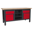 Sealey AP1905A Workstation with 2 Drawers, 2 Cupboards & Open Storage - AP1905A - Sealey Tools UK - Workshop Tool Storage
