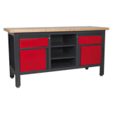 Sealey AP1905A Workstation with 2 Drawers, 2 Cupboards & Open Storage - AP1905A - Sealey Tools UK - Workshop Tool Storage