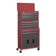 Sealey AP2200BBSTACK Topchest, Mid - Box & Rollcab 9 Drawer Stack - Red - AP2200BBSTACK - Sealey Tools UK - Workshop Tool Storage