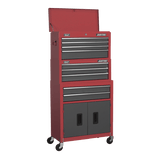 Sealey AP2200BBSTACK Topchest, Mid - Box & Rollcab 9 Drawer Stack - Red - AP2200BBSTACK - Sealey Tools UK - Workshop Tool Storage