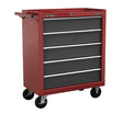 Sealey AP22505BB Rollcab 5 Drawer with Ball Bearing Runners - Red/Grey - Tool Chests - SLY-15745 - Sealey Tools UK - Workshop Tool Storage