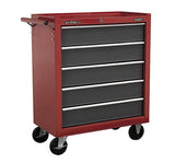 Sealey AP22505BB Rollcab 5 Drawer with Ball Bearing Runners - Red/Grey - Tool Chests - SLY-15745 - Sealey Tools UK - Workshop Tool Storage