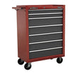 Sealey AP22507BB Rollcab 7 Drawer with Ball Bearing Runners - Red/Grey - Tool Chests - SLY-15858 - Sealey Tools UK - Workshop Tool Storage