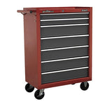 Sealey AP22507BB Rollcab 7 Drawer with Ball Bearing Runners - Red/Grey - Tool Chests - SLY-15858 - Sealey Tools UK - Workshop Tool Storage
