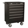 Sealey AP226B Rollcab 6 Drawer with Ball - Bearing Slides - Black - AP226B - Sealey Tools UK - Workshop Tool Storage