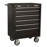 Sealey AP226B Rollcab 6 Drawer with Ball - Bearing Slides - Black - AP226B - Sealey Tools UK - Workshop Tool Storage