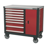 Sealey AP2418 Mobile Workstation 8 Drawer with Ball - Bearing Slides - AP2418 - Sealey Tools UK - Workshop Tool Storage