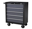 Sealey AP2505B Rollcab 5 Drawer with Ball Bearing Runners - Black/Grey - Tool Chests - SLY-13368 - Sealey Tools UK - Workshop Tool Storage