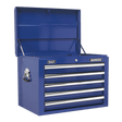 Sealey AP26059TC Topchest 5 Drawer with Ball Bearing Slides - Blue - AP26059TC - Sealey Tools UK - Workshop Tool Storage