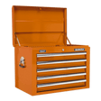Sealey AP26059TO Topchest 5 Drawer with Ball Bearing Slides - Orange - AP26059TO - Sealey Tools UK - Workshop Tool Storage