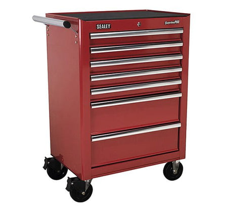 Sealey AP26479T Rollcab 7 Drawer with Ball Bearing Runners - Red - Tool Chests - SLY-15200 - Sealey Tools UK - Workshop Tool Storage