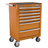 Sealey AP26479TO Rollcab 7 Drawer with Ball Bearing Slides - Orange - AP26479TO - Sealey Tools UK - Workshop Tool Storage