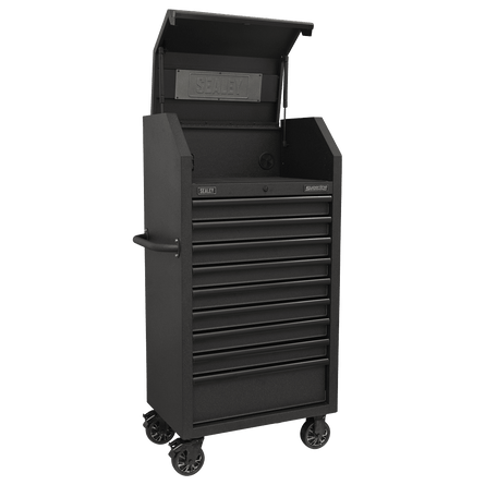 Sealey AP2709BE Tower Cabinet 9 Drawer 690mm with Soft Close Drawers & Power Strip - AP2709BE - Sealey Tools UK - Workshop Tool Storage