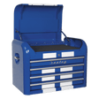 Sealey AP28104BWS Topchest 4 Drawer Retro Style - Blue with White Stripes - AP28104BWS - Sealey Tools UK - Workshop Tool Storage