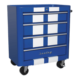 Sealey AP28204BWS Rollcab 4 Drawer Retro Style - Blue with White Stripes - AP28204BWS - Sealey Tools UK - Workshop Tool Storage