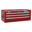 Sealey AP33339 Mid - Box 3 Drawer with Ball Bearing Slides - Red - AP33339 - Sealey Tools UK - Workshop Tool Storage