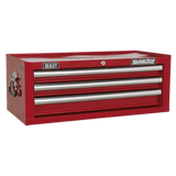 Sealey AP33339 Mid - Box 3 Drawer with Ball Bearing Slides - Red - AP33339 - Sealey Tools UK - Workshop Tool Storage