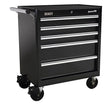 Sealey AP33459B Rollcab 5 Drawer with Ball Bearing Runners - Black - Tool Chests - SLY-15504 - Sealey Tools UK - Workshop Tool Storage