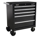 Sealey AP33459B Rollcab 5 Drawer with Ball Bearing Runners - Black - Tool Chests - SLY-15504 - Sealey Tools UK - Workshop Tool Storage