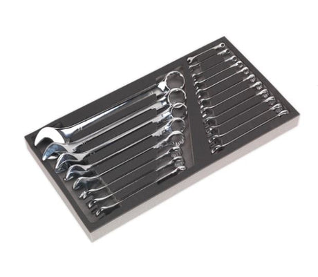 Sealey AP35TBCOMBO Tool Chest Combination 16 Drawer with Ball Bearing Slides - Black/Grey & 468pc Tool Kit - AP35TBCOMBO - Sealey Tools UK - Workshop Tool Storage
