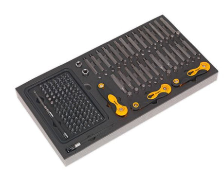 Sealey AP35TBCOMBO3 Rollcab 8 Drawer Ball Bearing Slides - Black/Grey with 302pc Tool Kit - AP35TBCOMBO3 - Sealey Tools UK - Workshop Tool Storage