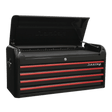 Sealey AP41104BR Topchest 4 Drawer Wide Retro Style - Black with Red Anodised Drawer Pulls - AP41104BR - Sealey Tools UK - Workshop Tool Storage