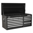 Sealey AP41149B Topchest 14 Drawer with Ball Bearing Slides Heavy - Duty - Black - AP41149B - Sealey Tools UK - Workshop Tool Storage