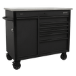 Sealey AP4206BE Mobile Tool Cabinet 1120mm with Power Tool Charging Drawer - AP4206BE - Sealey Tools UK - Workshop Tool Storage
