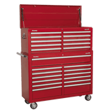 Sealey AP52COMBO1 Tool Chest Combination 23 Drawer with Ball Bearing Slides - Red - AP52COMBO1 - Sealey Tools UK - Workshop Tool Storage