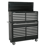 Sealey AP52COMBO2 Tool Chest Combination 23 Drawer with Ball Bearing Slides - Black - AP52COMBO2 - Sealey Tools UK - Workshop Tool Storage