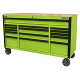 Sealey AP6115BE 15 Drawer Mobile Trolley with Wooden Worktop 1549mm - AP6115BE - Sealey Tools UK - Workshop Tool Storage