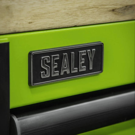 Sealey AP6115BECOMBO2 15 Drawer 1549mm Mobile Trolley with Wooden Worktop, Hutch, 2 Drawer Riser & Side Locker - AP6115BECOMBO2 - Sealey Tools UK - Workshop Tool Storage