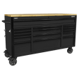 Sealey AP6215BE Modular Storage Trolley - Mobile Workshop Storage with Soft Close Drawers & Wooden Worktop - AP6215BE - Sealey Tools UK - Workshop Tool Storage