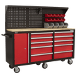 Sealey AP6310 Mobile Workstation 10 Drawer with Backboard - AP6310 - Sealey Tools UK - Workshop Tool Storage