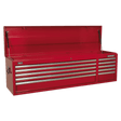 Sealey AP6610 Topchest 10 Drawer with Ball Bearing Slides Heavy - Duty - Red - AP6610 - Sealey Tools UK - Workshop Tool Storage