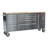 Sealey AP7210SS Mobile Stainless Steel Tool Cabinet 10 Drawer & Cupboard - AP7210SS - Sealey Tools UK - Workshop Tool Storage