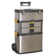 Sealey AP855 Mobile Stainless Steel/Composite Toolbox - 3 Compartment - AP855 - Sealey Tools UK - Workshop Tool Storage