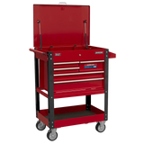 Sealey AP890M Heavy - Duty Mobile Tool & Parts Trolley with 5 Drawers & Lockable Top - AP890M - Sealey Tools UK - Workshop Tool Storage