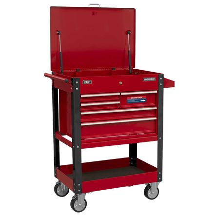 Sealey AP890M Heavy - Duty Mobile Tool & Parts Trolley with 5 Drawers & Lockable Top - AP890M - Sealey Tools UK - Workshop Tool Storage