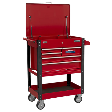 Sealey AP890M Heavy - Duty Mobile Tool & Parts Trolley with 5 Drawers & Lockable Top - AP890M - Sealey Tools UK - Workshop Tool Storage