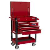 Sealey AP890M Heavy - Duty Mobile Tool & Parts Trolley with 5 Drawers & Lockable Top - AP890M - Sealey Tools UK - Workshop Tool Storage