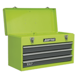 Sealey AP9243BBHV Tool Chest 3 Drawer Portable with Ball Bearing Slides - Hi - Vis Green/Grey - AP9243BBHV - Sealey Tools UK - Workshop Tool Storage