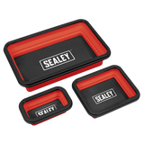 Sealey APCMTS Parts Tray Collapsible Magnetic - Set of 3 - APCMTS - Sealey Tools UK - Workshop Tool Storage