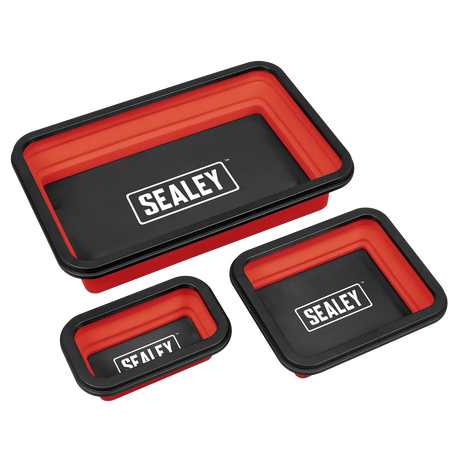 Sealey APCMTS Parts Tray Collapsible Magnetic - Set of 3 - APCMTS - Sealey Tools UK - Workshop Tool Storage
