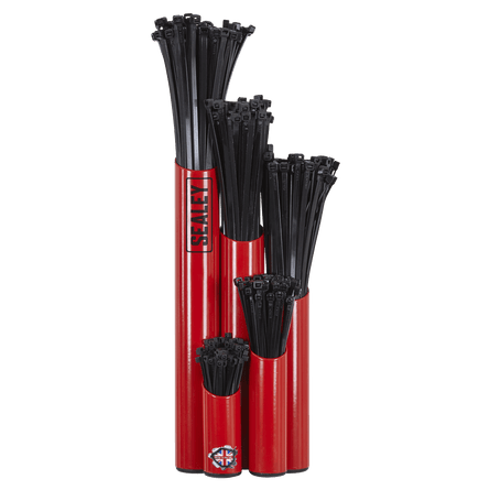 Sealey APCTHRXL Large Magnetic Cable Tie Holder with 500 Cable Ties - Red - APCTHRXL - Sealey Tools UK - Workshop Tool Storage