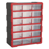 Sealey APDC18R Cabinet Box 18 Drawer - Red/Black - APDC18R - Sealey Tools UK - Workshop Tool Storage