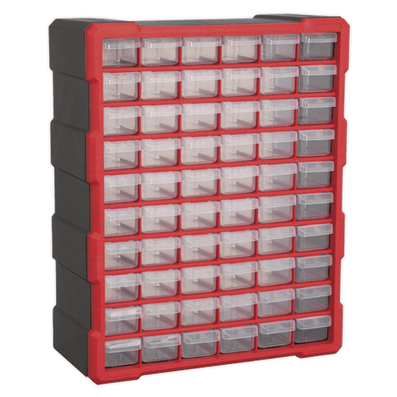 Sealey APDC60R Cabinet Box 60 Drawer - Red/Black - APDC60R - Sealey Tools UK - Workshop Tool Storage
