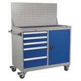 Sealey API1103A Industrial Mobile Workstation 5 Drawer & 1 Shelf Locker - API1103A - Sealey Tools UK - Workshop Tool Storage
