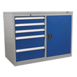 Sealey API1103B Industrial Cabinet/Workstation 5 Drawer & 1 Shelf Locker - API1103B - Sealey Tools UK - Workshop Tool Storage